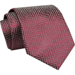 Elegancki, Klasyczny, Męski Krawat -ALTIES- Czerwony, Wzór w Jodełkę. Czerwone krawaty i muchy Alties, bez wzorów, z tkaniny, eleganckie. Za 49.00 zł.