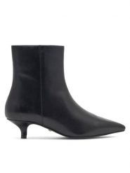 Gino Rossi Botki IRO-110466 Czarny. Czarne botki damskie Gino Rossi, ze skóry, bez obcasa, na słupku, bez zapięcia. Za 399.99 zł.