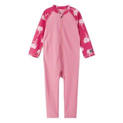 Kombinezon UPF 50+ dziecięcy Reima Polskii. Brązowe kąpielówki dla chłopców Reima, bez wzorów, ze skóry. Za 149.99 zł.