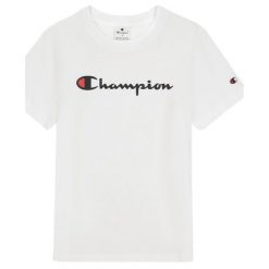 T-shirt Damski Z Bawełny Z Krótkim Rękawem. Białe koszulki sportowe damskie Champion, s, bez wzorów, z bawełny, bez kołnierzyka, bez ramiączek, trekkingowe. Za 132.99 zł.