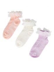 JENNY Skarpety krótkie 7KB-004-SS25 (3-pack) Różowy. Czerwone bielizna dla dziewczynek Jenny, bez wzorów, z bawełny. Za 29.99 zł.