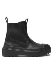 Converse Sztyblety Chuck Taylor All Star Lugged Leather Chelsea Boot A08453C Czarny. Czarne botki damskie Converse, ze skóry, retro, bez obcasa, na płaskiej podeszwie, bez zapięcia. Za 339.99 zł.