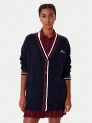 Guess Kardigan V5BR00 Z1152 Granatowy Regular Fit. Niebieskie kardigany damskie Guess, l, z aplikacjami, bez kołnierzyka, bez ramiączek, bez kaptura. Za 289.99 zł.