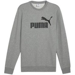 Bluza Męska Logo Dekolt W Szpic Essentials No 1. Szare bluzy męskie Puma, m, bez wzorów, bez kaptura. Za 208.99 zł.
