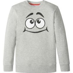 Bluza z modnym nadrukiem bonprix szary melanż. Bluzy dla chłopców marki bonprix. Za 27.99 zł.