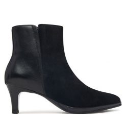 Botki Ara. Czarne botki damskie Ara, bez obcasa, na słupku, bez zapięcia. Za 624.99 zł.