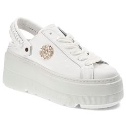 Białe Sandały Armodo Modne Obuwie Damskie. Białe klapki damskie Armodo, bez wzorów, z gumy, eleganckie, bez obcasa, na platformie. Za 409.00 zł.