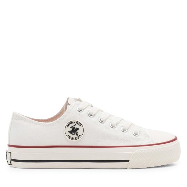 Trampki Beverly Hills Polo Club. Białe trampki i tenisówki damskie Beverly Hills Polo Club, bez wzorów, bez zapięcia. Za 83.99 zł.