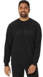 Bluza z okrągłym dekoltem Asics. Czarne bluzy sportowe męskie Asics, l, bez wzorów, z bawełny, z kapturem, na fitness i siłownię. Za 275.60 zł.