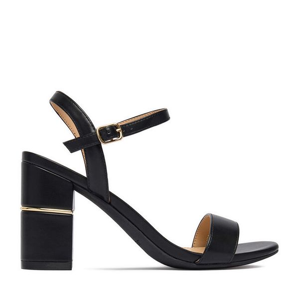 Sandały JENNY. Czarne sandały damskie Jenny, bez wzorów, bez obcasa, na słupku, bez zapięcia. Za 129.99 zł.