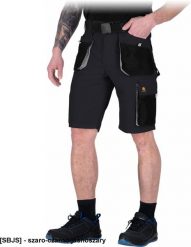 OX-OGR-TS - Spodnie ochronne robocze do pasa OGR z krótkimi nogawkami, męskie - szaro-czarno-jasnoszary L. Brązowe spodnie materiałowe męskie Reis, l, bez wzorów. Za 81.72 zł.