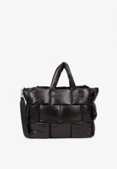 Czarna Torebka Typu Shopper Ozdobiona Wypukłym Pikowaniem Vamiste. Czarne torebki shopper damskie Renee, bez wzorów, z jeansu, pikowane, bez dodatków. Za 159.99 zł.