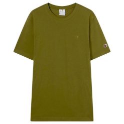 T-Shirt Champion Ss Tee Dorośli. Zielone t-shirty męskie Champion, l, bez wzorów, z bawełny, klasyczne, bez kołnierzyka. Za 167.99 zł.