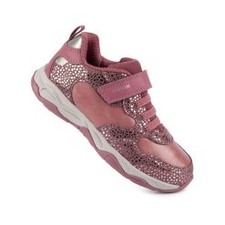 Buty dziecięce sportowe sneakersy dla dziewczynki na rzep respira GEOX CALCO. Czerwone buty sportowe dziewczęce Geox, bez wzorów, bez zapięcia, trekkingowe. Za 125.00 zł.
