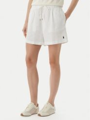 Polo Ralph Lauren Szorty materiałowe 211A12950002 Biały Relaxed Fit. Białe szorty damskie Polo Ralph Lauren, xxs, bez wzorów, ze lnu. Za 769.99 zł.