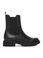 Remonte Sztyblety D8694-00 Czarny. Czarne botki damskie Remonte, ze skóry, bez obcasa, na płaskiej podeszwie, bez zapięcia. Za 379.99 zł.