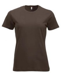 Clique New Classic-T Women T‑shirt z bawełny, nowoczesny krój. Brązowe t-shirty damskie CLIQUE, xl, bez wzorów, z bawełny, klasyczne, bez kołnierzyka. Za 104.55 zł.