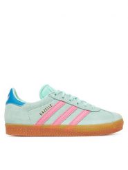 Adidas Sneakersy Gazelle JP7130 Zielony. Zielone buty sportowe dziewczęce Adidas, bez wzorów, ze skóry, bez zapięcia. Za 199.99 zł.