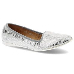 Srebrne Baleriny Maciejka Wygodne Buty Damskie. Szare mokasyny damskie Maciejka, bez wzorów, z nubiku, bez obcasa, na obcasie, bez zapięcia. Za 159.00 zł.