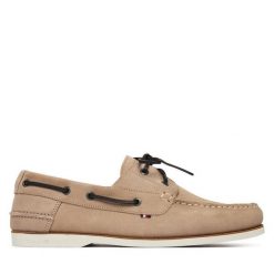 Półbuty Tommy Hilfiger. Brązowe półbuty na co dzień męskie Tommy Hilfiger, bez zapięcia. Za 489.99 zł.