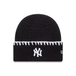 Czapka damska New York Yankees Chunky Topstich. Czarne czapki i kapelusze damskie New Era, bez wzorów, z materiału, eleganckie. Za 191.00 zł.