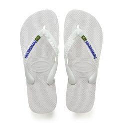 Klapki Havaianas Model 4110850 Kolor Biały. Białe buty sportowe męskie Havaianas, z gumy, bez zapięcia. Za 126.70 zł.