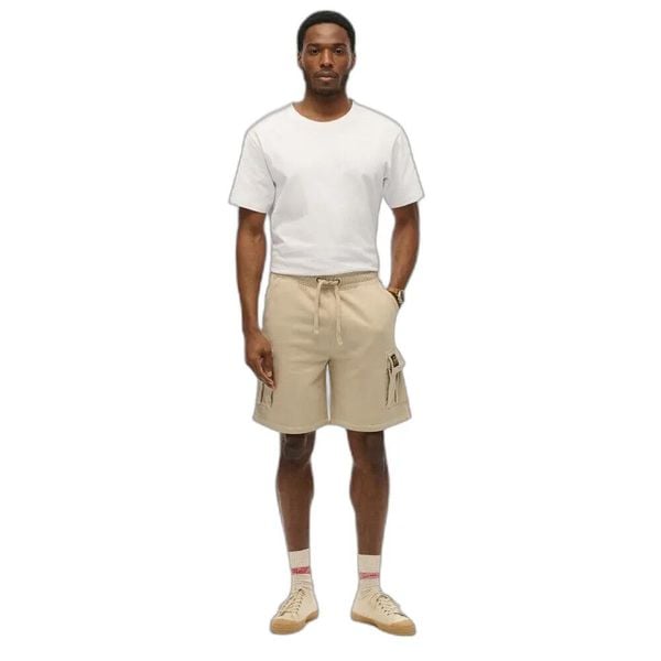 Spodenki cargo Superdry Contrast Stitch. Brązowe szorty męskie Superdry., xl, z aplikacjami, z dresówki, eleganckie. Za 335.65 zł.