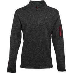 Bluza polarowa typu half zip Peak Mountain Cypar. Czarne bluzy męskie Peak Mountain, na zimę, xl, bez wzorów, z polaru, bez kaptura. Za 203.50 zł.