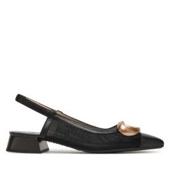 Czółenka Hispanitas. Czarne czółenka damskie Hispanitas, bez wzorów, bez obcasa, bez zapięcia. Za 389.99 zł.