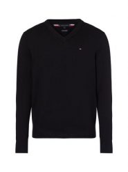 Tommy Hilfiger Sweter z dodatkiem kaszmiru Mężczyźni Bawełna czarny, L. Czarne swetry przez głowę męskie Tommy Hilfiger, l, bez wzorów, z bawełny, bez kołnierzyka. Za 429.95 zł.