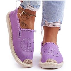 Klasyczne Damskie Espadryle Fioletowe Flaure. Fioletowe espadryle damskie bez wzorów, klasyczne, bez obcasa, bez zapięcia. Za 117.63 zł.