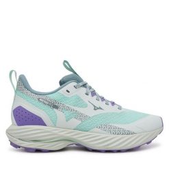 Buty do biegania Mizuno. Niebieskie obuwie sportowe damskie Mizuno, bez wzorów, do biegania, mizuno wave. Za 379.99 zł.