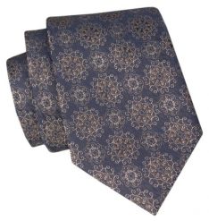 Krawat Angelo di Monti - Beżowa Rozeta. Brązowe krawaty i muchy Angelo di Monti, bez wzorów, z tkaniny, eleganckie. Za 45.00 zł.