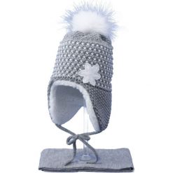 Czapka dziecięca z szalikiem CZ+S 043A. Szare czapki dla dzieci Proman. Za 51.40 zł.