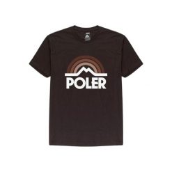 Koszulka turystyczna męska Poler Mountain Rainbow. Brązowe koszulki sportowe męskie POLER, m, bez wzorów, z bawełny, bez kołnierzyka, bez ramiączek, trekkingowe. W wyprzedaży za 90.89 zł.