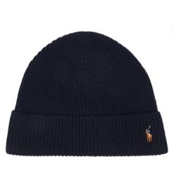 Czapka Polo Ralph Lauren. Niebieskie czapki i kapelusze męskie Polo Ralph Lauren, na zimę, bez wzorów. Za 419.99 zł.