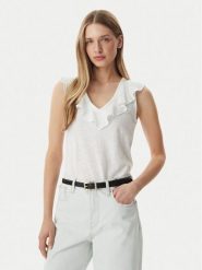 LAUREN RALPH LAUREN Bluzka 200P13315001 Biały Relaxed Fit. Białe bluzki damskie Lauren Ralph Lauren, s, bez wzorów, z bawełny, bez kołnierzyka, bez ramiączek. Za 689.99 zł.