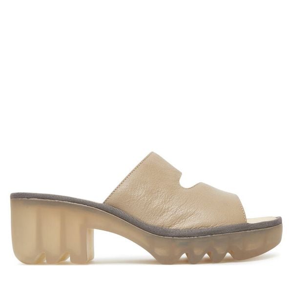 Klapki Fly London. Brązowe klapki damskie Fly London, bez wzorów, bez obcasa. Za 309.99 zł.