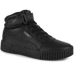 Buty sportowe damskie sneakersy wysokie czarne PUMA CARINA 2.0 MID. Czarne obuwie sportowe damskie Puma, bez wzorów. Za 199.00 zł.