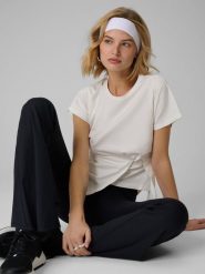 4F T-shirt slim z marszczeniem damski - biały L. Białe t-shirty damskie 4f, l, bez wzorów, z dzianiny, klasyczne, bez kołnierzyka. Za 89.99 zł.