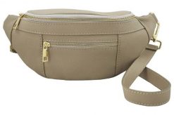 Damska torebka nerka skórzana z kieszenią - Beżowa. Brązowe torebki shopper damskie Barberinis, bez wzorów, ze skóry, eleganckie, przez ramię, małe, bez dodatków. Za 187.99 zł.