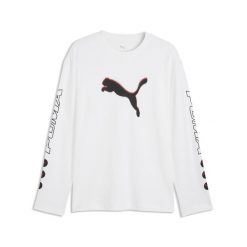 Męska koszulka z długim rękawem PUMA Sport Relaxed Street PUMA. Białe koszulki sportowe męskie Puma, na wiosnę, m, bez wzorów, z bawełny, bez kołnierzyka, bez ramiączek. Za 159.00 zł.