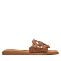 Klapki Unisa. Brązowe klapki damskie Unisa, bez wzorów, bez obcasa. Za 309.99 zł.