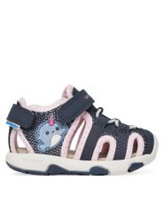 Geox Sandały B Sandal Multy B550DA 0AS50 CF48T M Granatowy. Niebieskie sandały dziewczęce Geox, z materiału, bez zapięcia. Za 119.99 zł.
