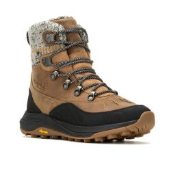 Śniegowce damskie Merrell Siren 4 Thermo Mid Zip WP. Brązowe obuwie sportowe damskie Merrell, bez wzorów, trekkingowe. Za 719.99 zł.