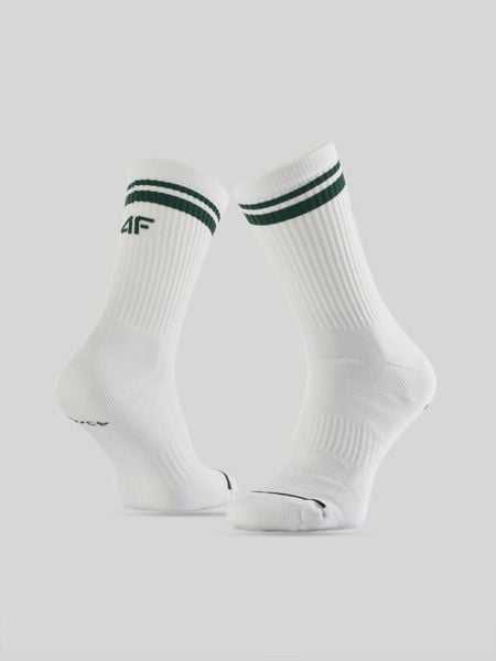 4F Skarpetki tenisowe długie (2-pack) męskie - białe 39-42. Białe skarpety męskie 4f, bez wzorów. Za 39.99 zł.