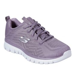 Buty sportowe Skechers Graceful - Get Connected Kobieta. Fioletowe obuwie sportowe damskie Skechers, bez wzorów, z materiału, trekkingowe. W wyprzedaży za 256.10 zł.