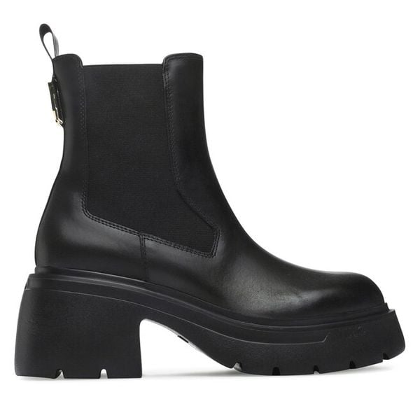 Botki Liu Jo. Czarne botki damskie Liu Jo, bez obcasa, na słupku, bez zapięcia. Za 729.99 zł.