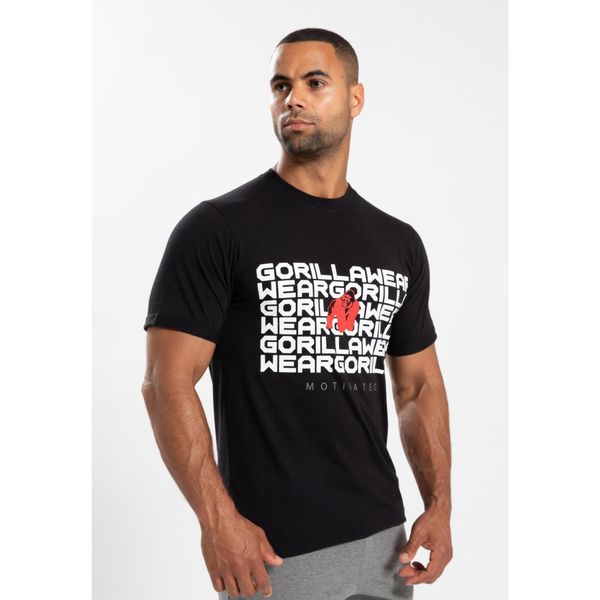 Bradley Koszulka - Czarny. Czarne koszulki sportowe męskie GORILLA WEAR, s, bez wzorów, bez kołnierzyka, bez ramiączek, na fitness i siłownię. Za 135.00 zł.