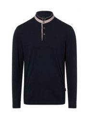 Bugatti koszulka z długim rękawem Mężczyźni Bawełna niebieski, XXXL. Niebieskie bluzki z długim rękawem męskie Bugatti, m, bez wzorów, z bawełny, biznesowe, bez kołnierzyka. Za 279.95 zł.